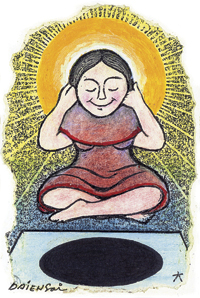 [Levitating meditator]